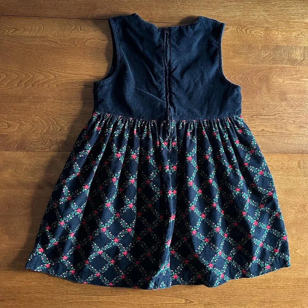 Gymboree vintage corduroy floral dress XX-Large 6/7